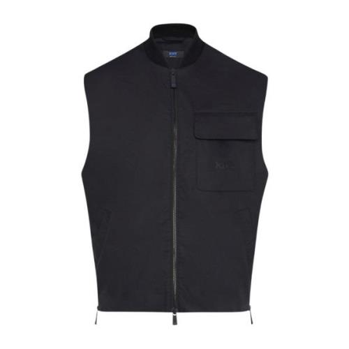 Kiton Svart Bomullsväst Blouson Black, Herr