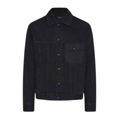 Kiton Svart Bomull Denimjacka Black, Herr