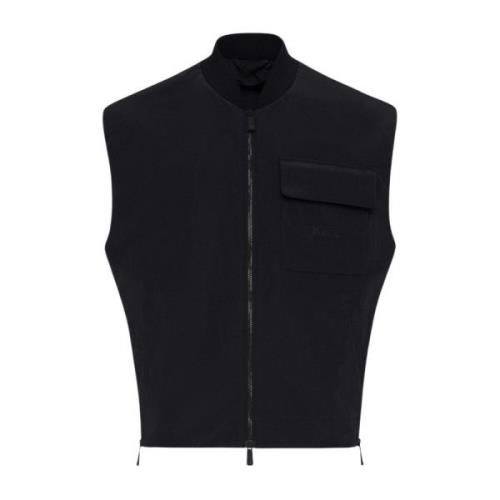 Kiton Svart Ripstop Nylon Väst Black, Herr