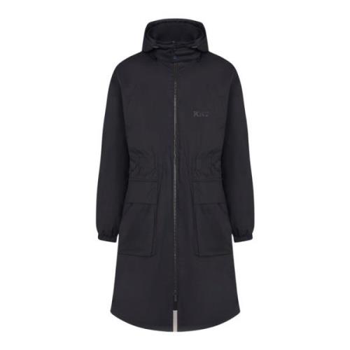 Kiton Svart Bomull Parka Jacka Black, Herr