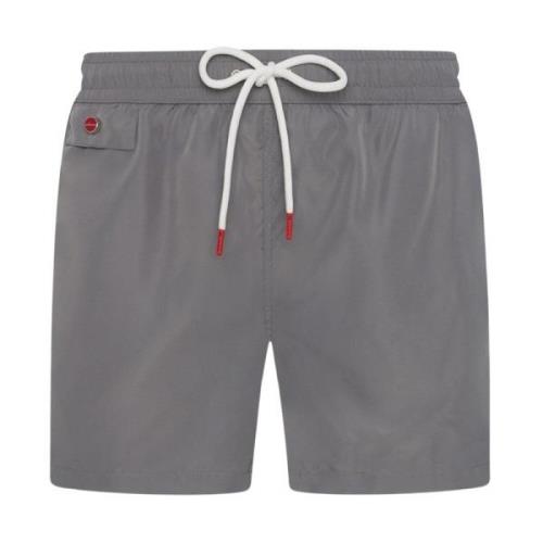 Kiton Grå Polyester Swim Boxer Gray, Herr