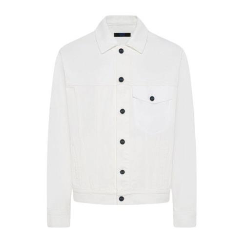 Kiton Vit Bomull Denimjacka White, Herr