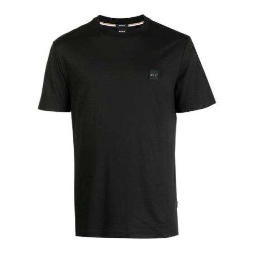 Boss Svart Rund Hals Jersey Logo T-shirt Black, Herr