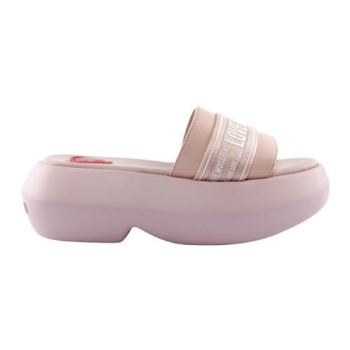 Love Moschino Rosa Ciabatta Sandaler Pink, Dam