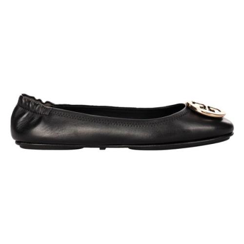 Tory Burch Läder Ballerina Black, Dam