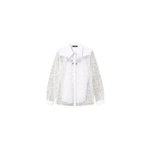 Twinset Broderad Organza Skjorta White, Dam