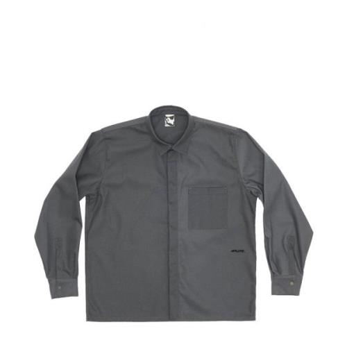 Gr10K Grå Overshirt med Klassisk Krage Gray, Herr