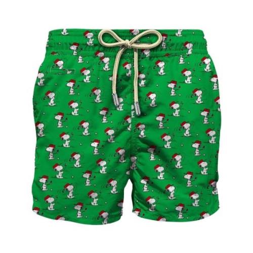 Saint Barth Snoopy Golf Badshorts Green, Herr