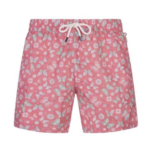 Fedeli Fjärilstryck Badshorts Rosa Pink, Herr