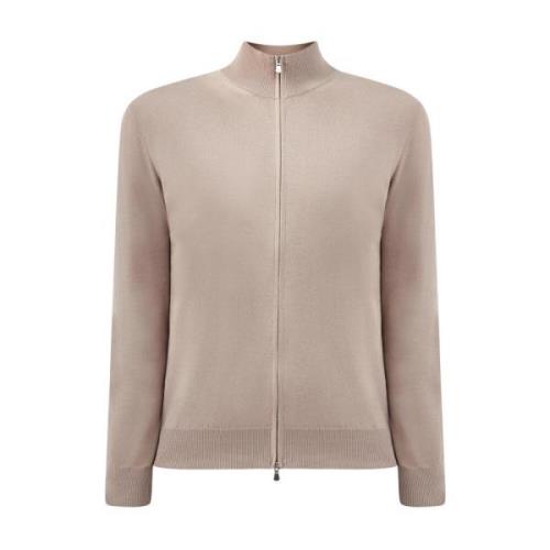 Gran Sasso Beige Bomull Cardigan Dragkedja Tröja Beige, Herr