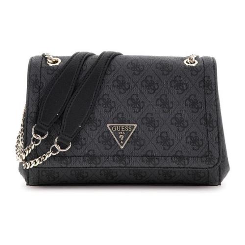 Guess Konvertibel Crossbody Flap Black, Dam