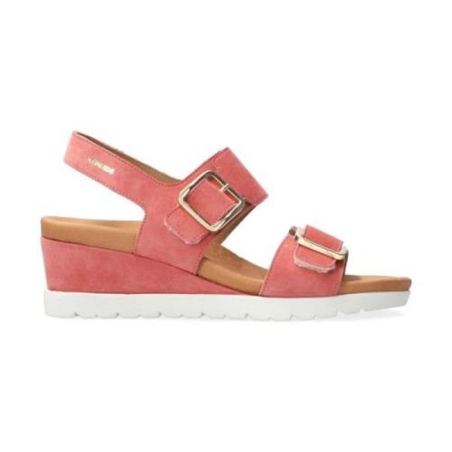 Mephisto Flat Sandals Pink, Dam