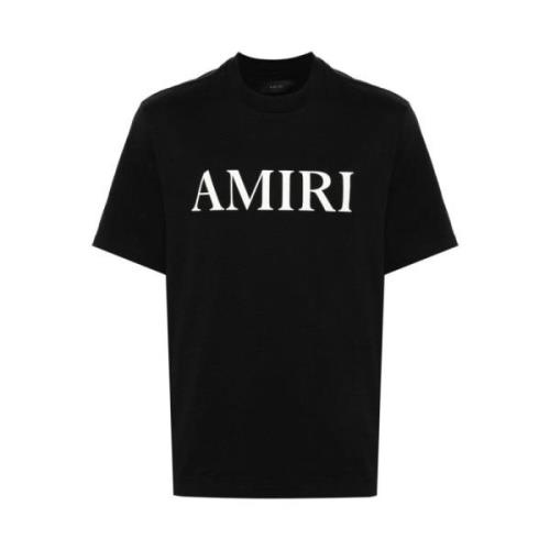 Amiri Svart Bomull Jersey Logo T-shirt Black, Herr