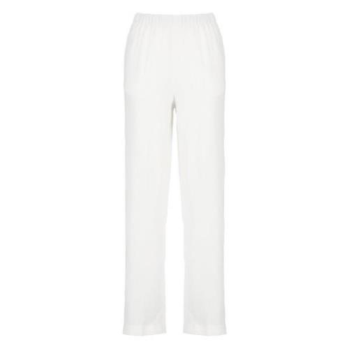 Fabiana Filippi Vita Linnebyxor Elastisk Midja Fickor White, Dam