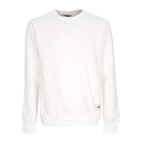 CAT Essential Crewneck Sweatshirt Lättvikt Streetwear White, Herr