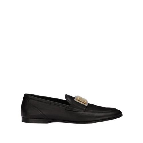 Dolce & Gabbana Svarta Läderloafers Black, Herr