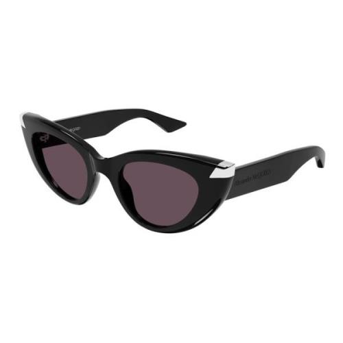 Alexander McQueen Metallinlägg Cat Eye Solglasögon Black, Dam