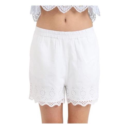 Only Vita Spetsdetaljerade Casual Shorts White, Dam