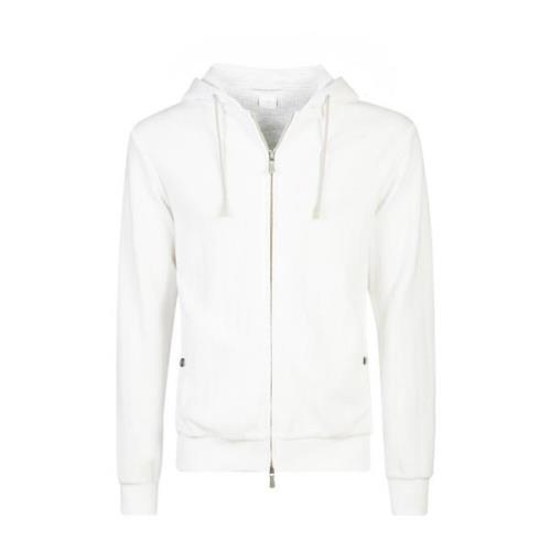 Eleventy Modern Full Zip Hoodie Jersey Bomull White, Herr