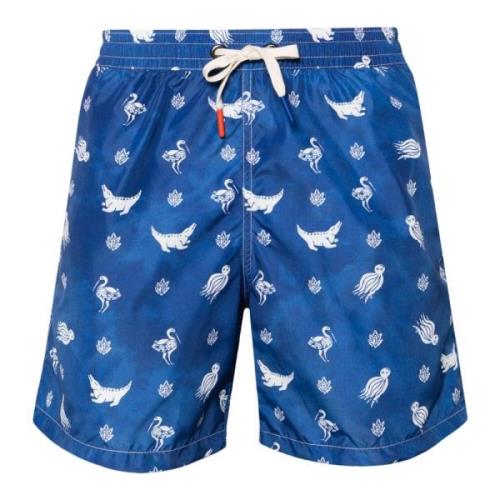 Altea Print Swim Shorts Blue, Herr