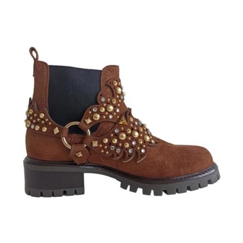 Albano Kvinnors Kamel Mocka Klänningsbooties Brown, Dam