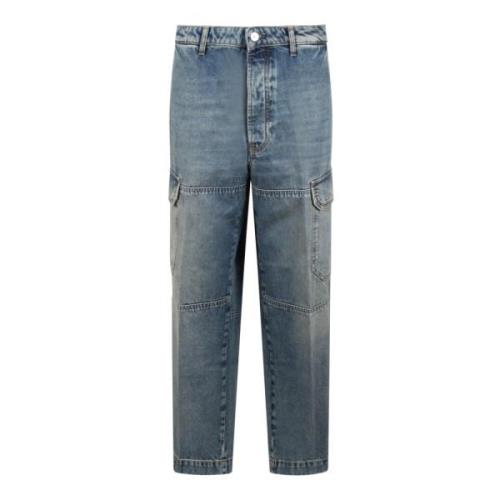 Nine In The Morning Cargo Jeans Regular Fit Bomull Denim Blue, Herr