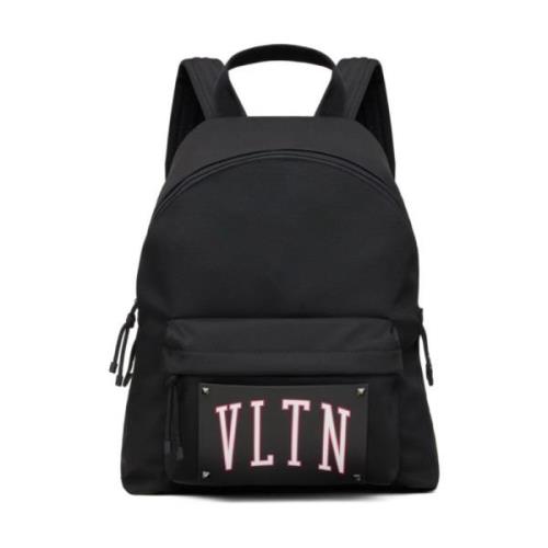 Valentino College Logo Ryggsäck Svart Black, Herr