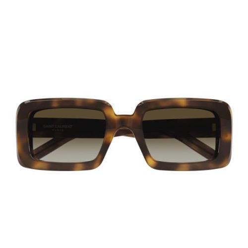 Saint Laurent Rektangulära Acetat solglasögon Sunrise 012 Brown, Unise...