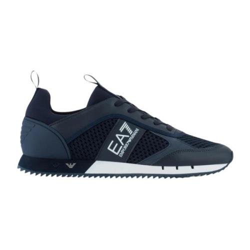 Emporio Armani EA7 Andningsbart Tyg Herr Sneakers Blue, Herr