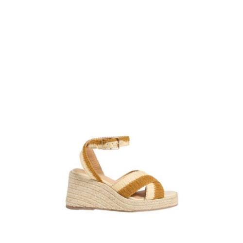 Castañer Tatiana Sommarkilklackssandaler Beige, Dam