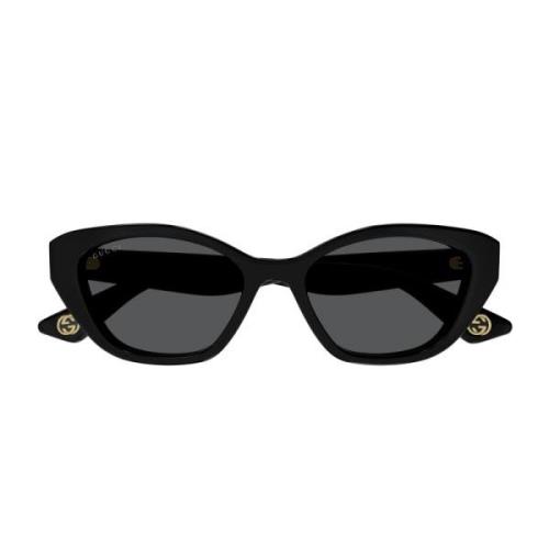 Gucci Stiliga Linea Lettering Solglasögon Black, Dam