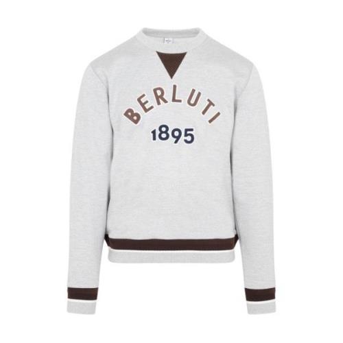 Berluti Grå Bomulls Sweatshirt med Meshinsats Gray, Herr