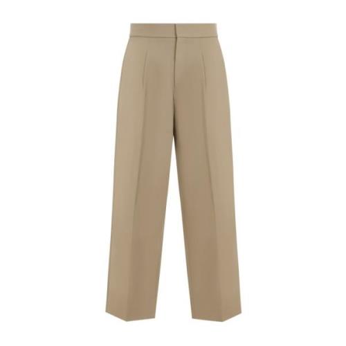 Fear Of God Beige Wool Trousers Relaxed Fit Beige, Herr