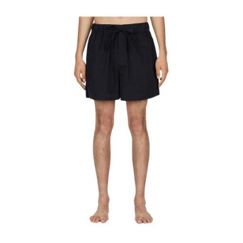 Tekla Bomull Dragsko Sömnshorts Black, Herr