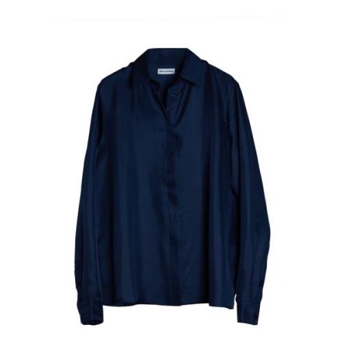 Ahlvar Gallery Mia silke twill skjorta petrol Blue, Dam