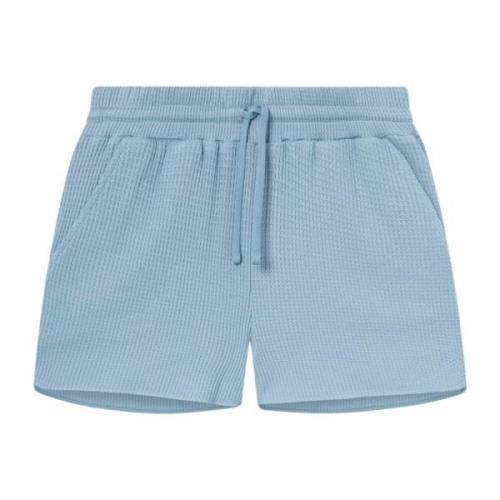 Nikben Våffelmönstrade Dragsko Shorts Blue, Dam