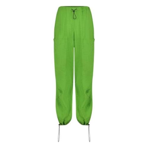 Jane Lushka Gröna Wide Leg Cupro Byxor Green, Dam