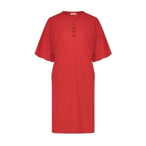 Jane Lushka Elegant Röd Jersey Klänning Red, Dam