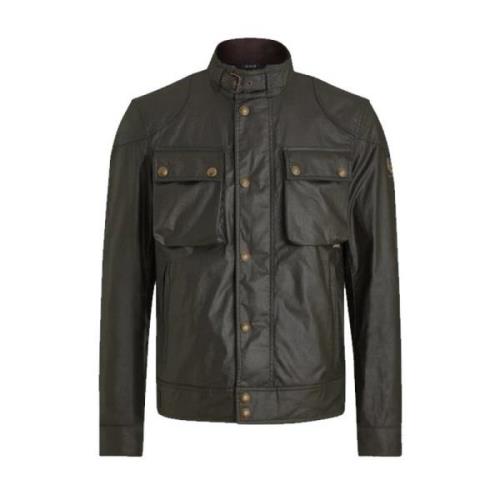 Belstaff Racemaster Vaxad Jacka Faded Olive Green, Herr