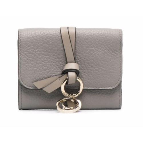 Chloé Gyllene Initial Liten Tri Fold Plånbok Gray, Dam