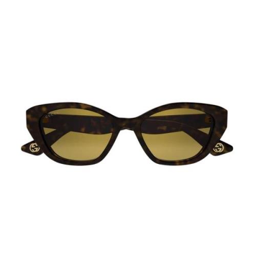 Gucci Linea Lettering Solglasögon Brown, Dam