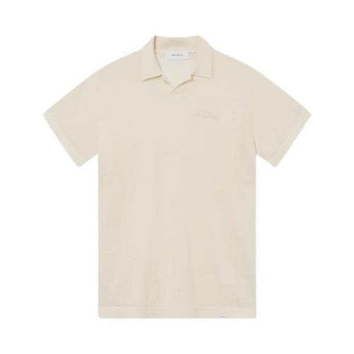 Les Deux Linne Bomull Polo Stickad Tröja Beige, Herr