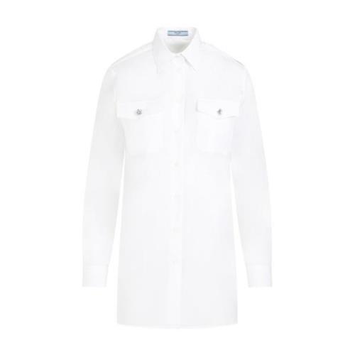 Prada Vit Bomullsskjorta Dammode White, Dam