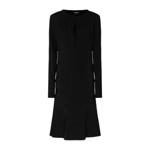 Tom Ford Svart Stretch Midi Klänning med Utskärning Black, Dam