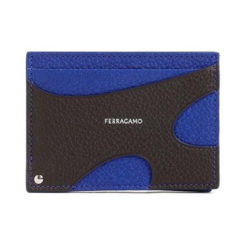 Salvatore Ferragamo Brun Kornigt Läder Kreditkortsfodral Multicolor, H...