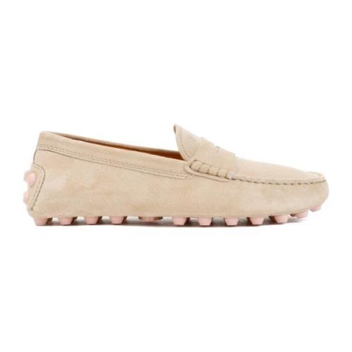 Tod's Beige Mocka Loafers Beige, Dam