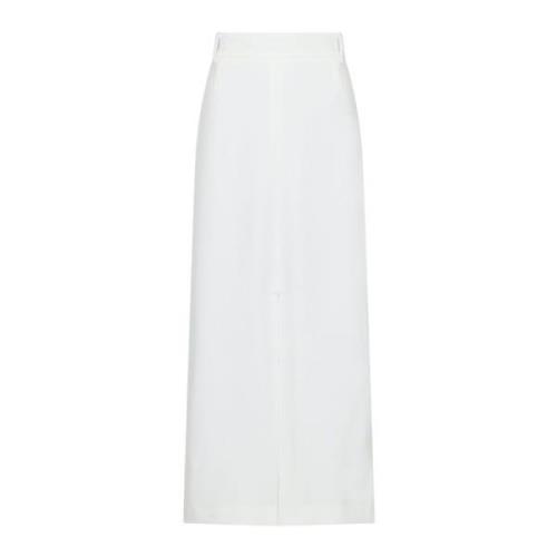 Neo Noir Melange Maxi Kjol med Framre Slits White, Dam