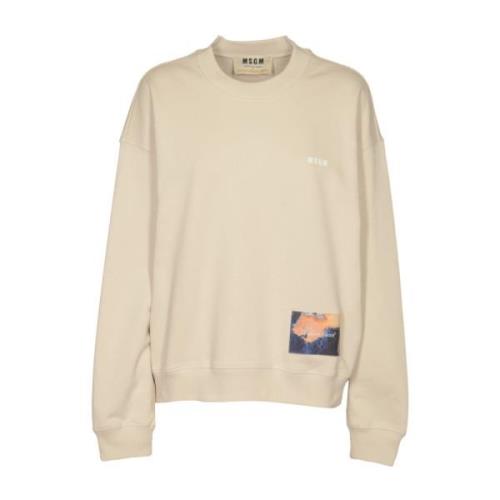 Msgm Stiliga Sweaters Kollektion Beige, Dam