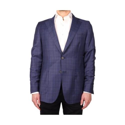 Loro Piana Klassisk Tartan Ulljacka Blue, Herr