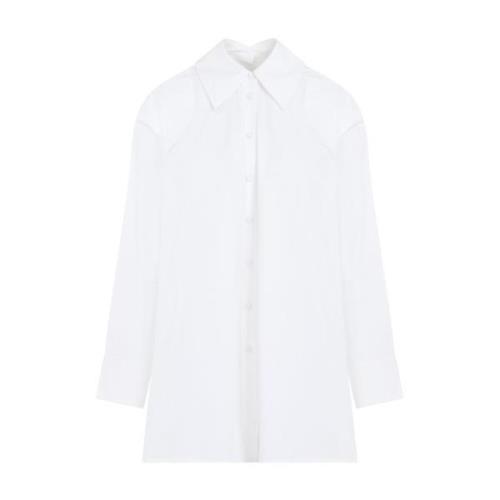 Jil Sander Vit Bomullsskjorta Spetskrage White, Dam